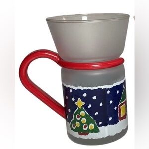 Vintage Whimsical Snowman Winter theme frosted Mug With Handles by Inspiration